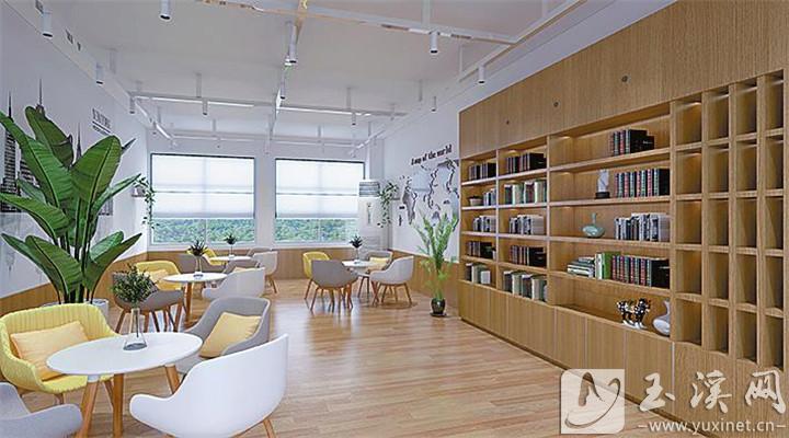學院全新打造的閱讀休閑區(qū)。